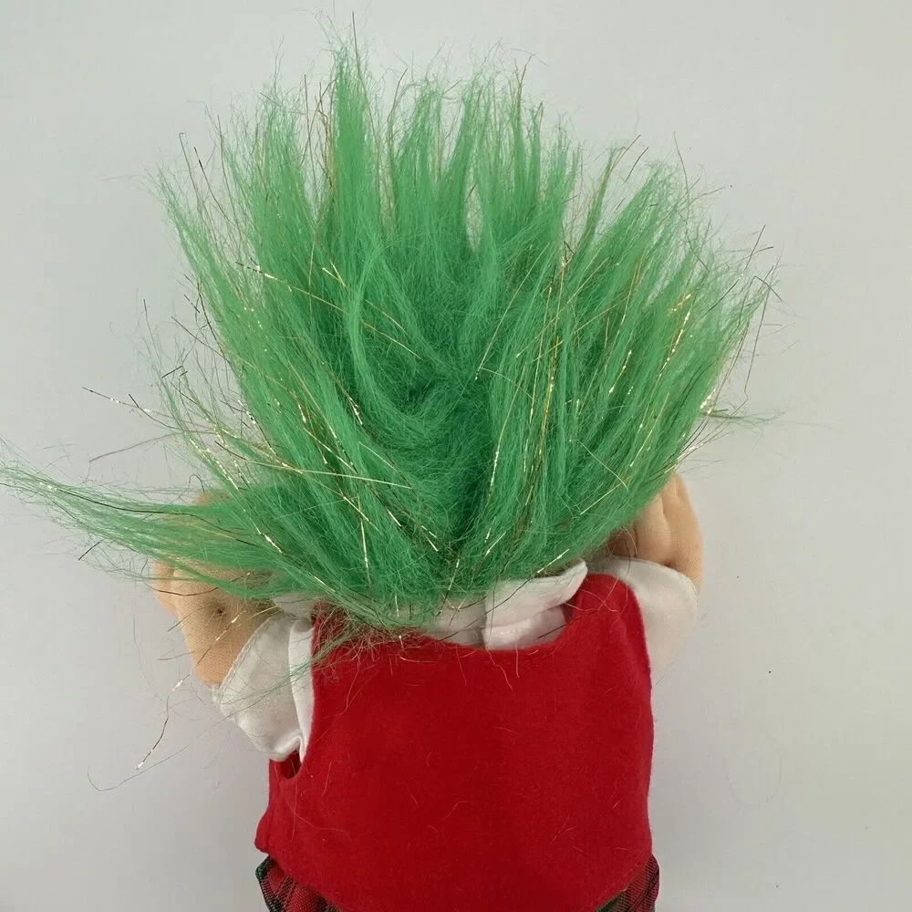 Vintage Russ Troll Kids Doll 10 Inches‎ Plush Green and Silver Hair Soft Body